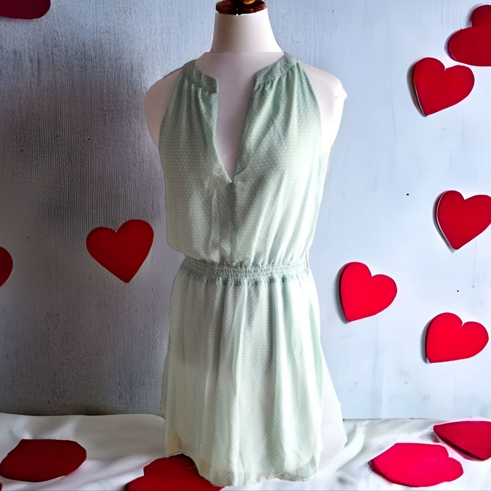 Just fab, Robin egg blue polka dot mini dress, Sm